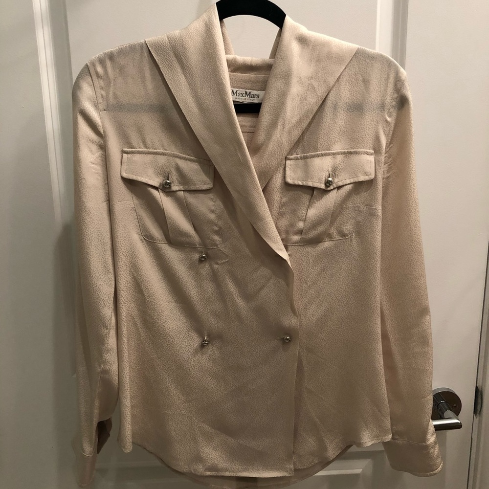 MaxMara Cream Double-Breasted Blouse